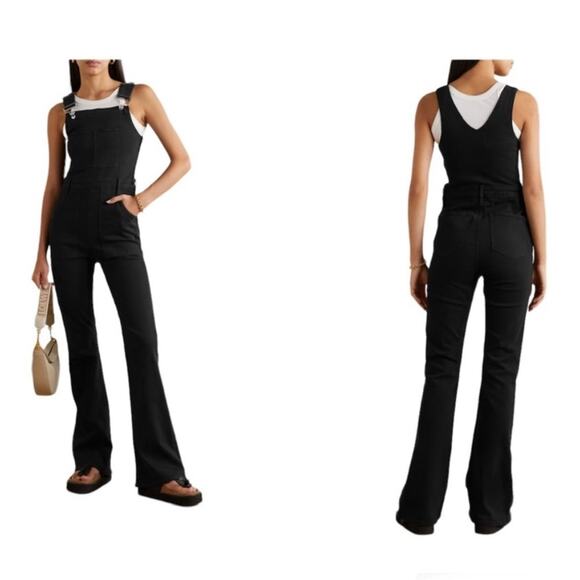 Frame Flared Denim Overalls - Picture 2 of 6